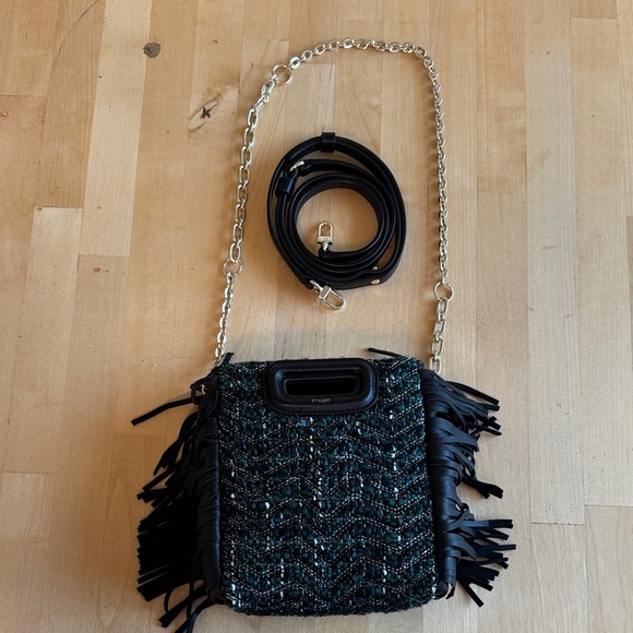Maje Handbags - NWOT Maje Black and Green Tweed Crossbody Bag